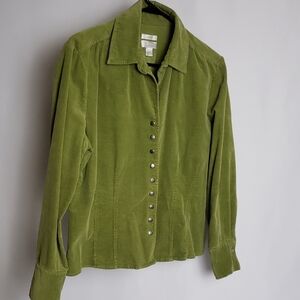 Christopher & Banks Olive Button-Down Shirt